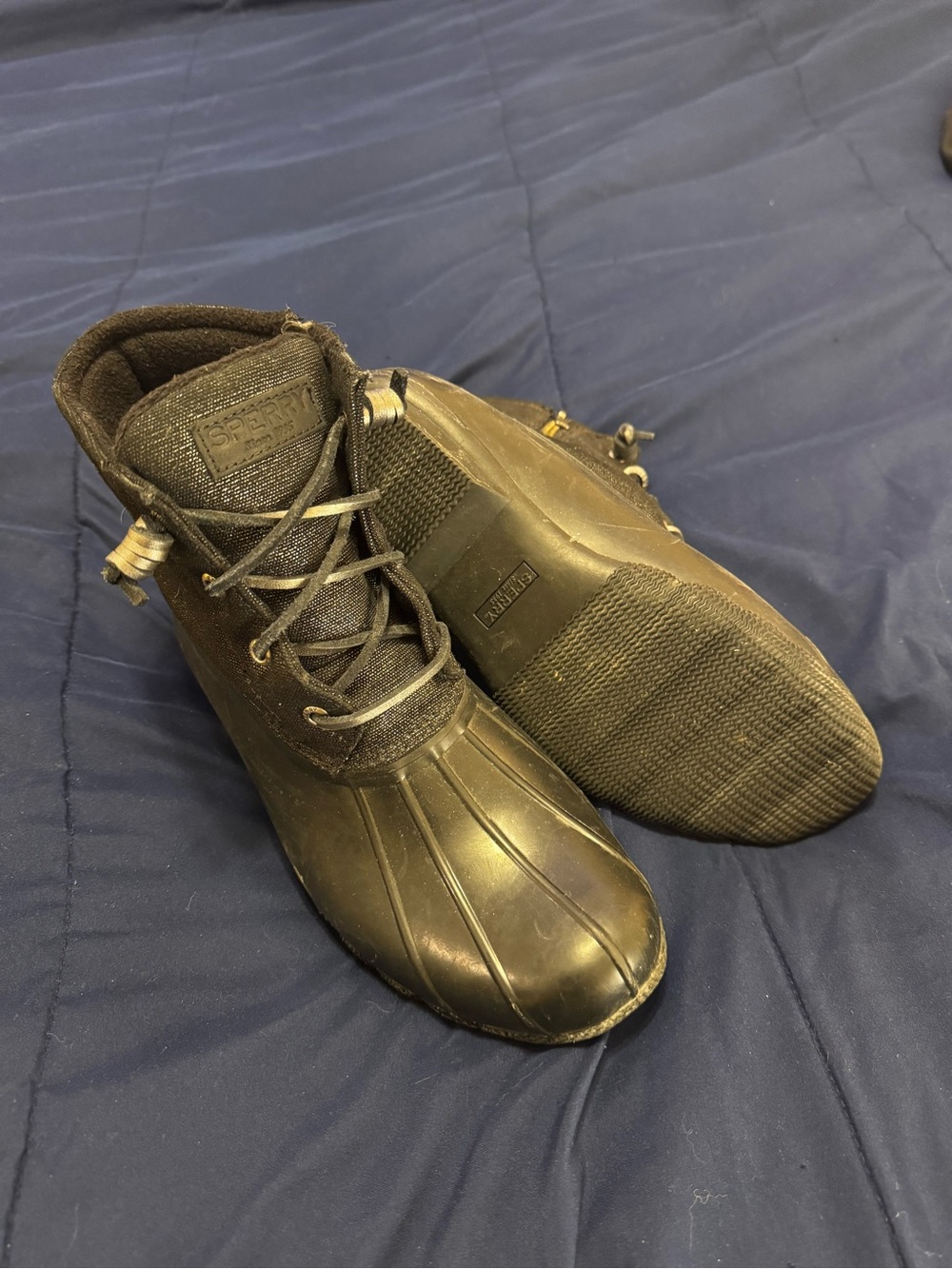 Sperry Black Ankle Duck Boots